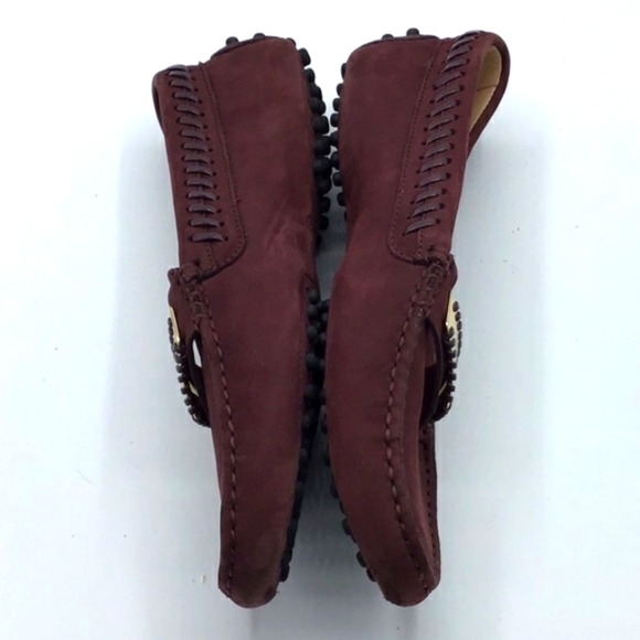 TOD’S Burgundy Suede Driving Loafers Size 36.5 - Picture 10 of 14
